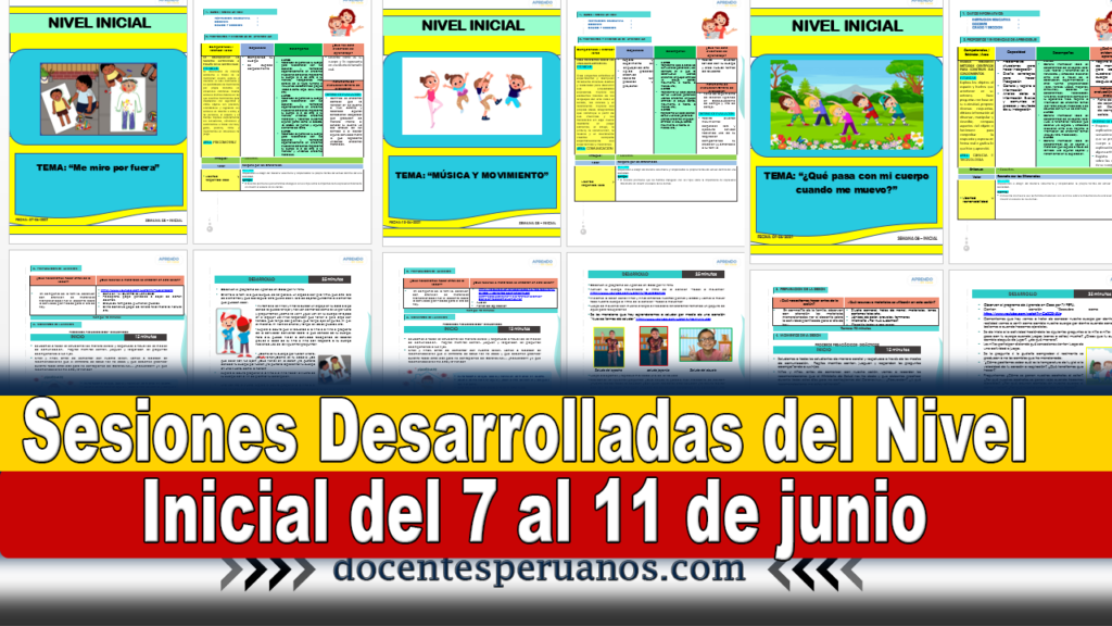 Sesiones Desarrolladas del Nivel Inicial del 7 al 11 de junio