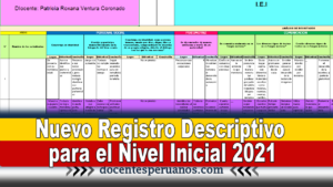 Nuevo Registro Descriptivo para el Nivel Inicial 2021