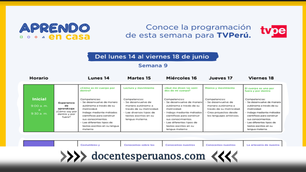 Semana 9| Toda la Programación por Tv y Radio Nacional del Lunes 14 al Viernes 18 de Junio 2021