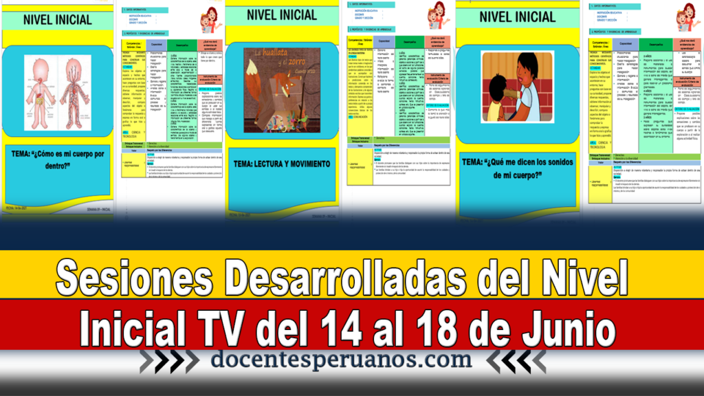 Sesiones Desarrolladas del Nivel Inicial TV del 14 al 18 de Junio