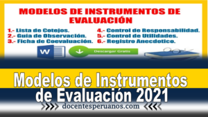 Modelos de Instrumentos de Evaluación 2021