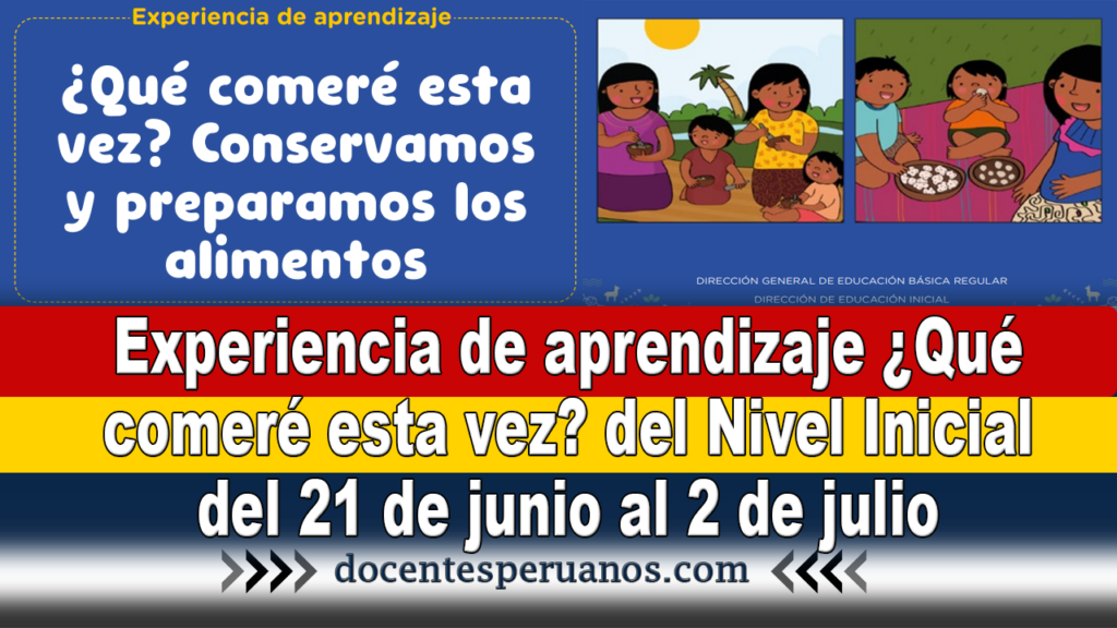 Experiencia de aprendizaje ¿Qué comeré esta vez? del Nivel Inicial del 21 de junio al 2 de julio