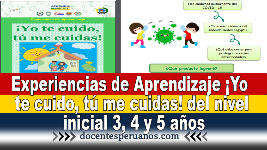 Experiencias de Aprendizaje ¡Yo te cuido, tú me cuidas! del nivel inicial 3,4 y 5 años