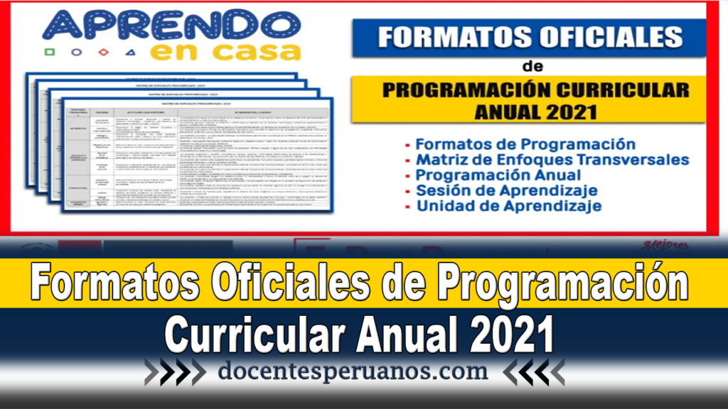 Formatos Oficiales de Programación Curricular Anual 2021