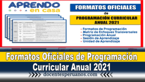 Formatos Oficiales de Programación Curricular Anual 2021