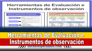 Herramientas de Evaluación e Instrumentos de observación