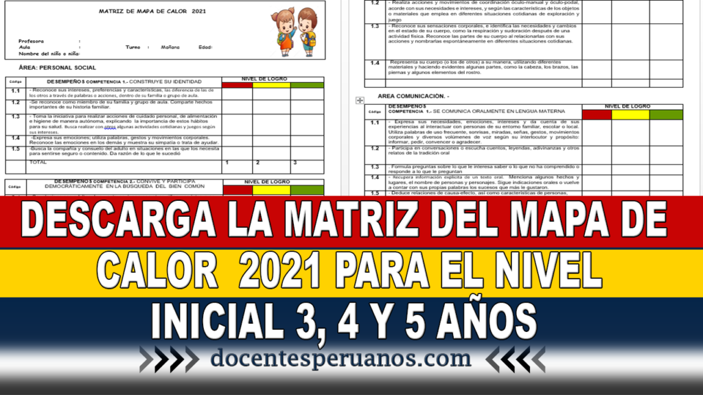 DESCARGA LA MATRIZ DEL MAPA DE CALOR 2021 PARA EL NIVEL INICIAL 3, 4 Y 5 AÑOS