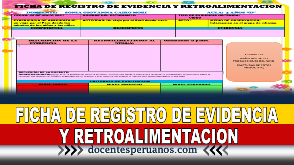 FICHA DE REGISTRO DE EVIDENCIA Y RETROALIMENTACION