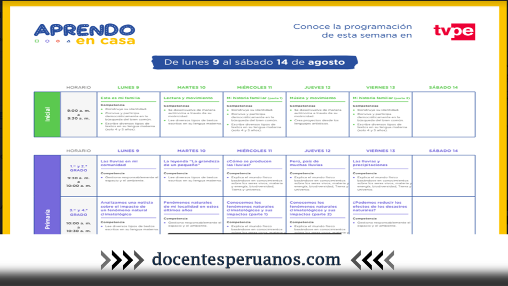 Semana 19| Toda la Programación por Tv y Radio Nacional del Lunes 9 al Viernes 13 de Agosto 2021