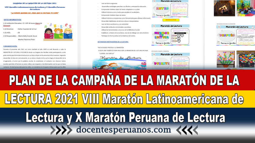 Plan de la CAMPAÑA DE LA MARATÓN DE LA LECTURA 2021 VIII Maratón Latinoamericana de Lectura y X Maratón Peruana de Lectura