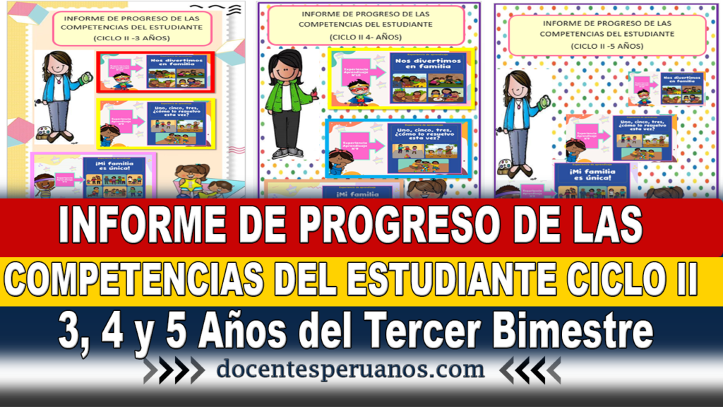 INFORME DE PROGRESO DE LAS COMPETENCIAS DEL ESTUDIANTE CICLO II -3, 4 y 5 Años del Tercer Bimestre