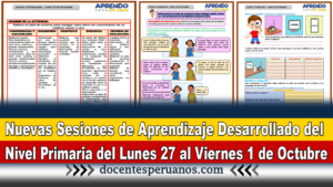 Nuevas Sesiones de Aprendizaje Desarrollado del Nivel Primaria del Lunes 27 al Viernes 1 de Octubre