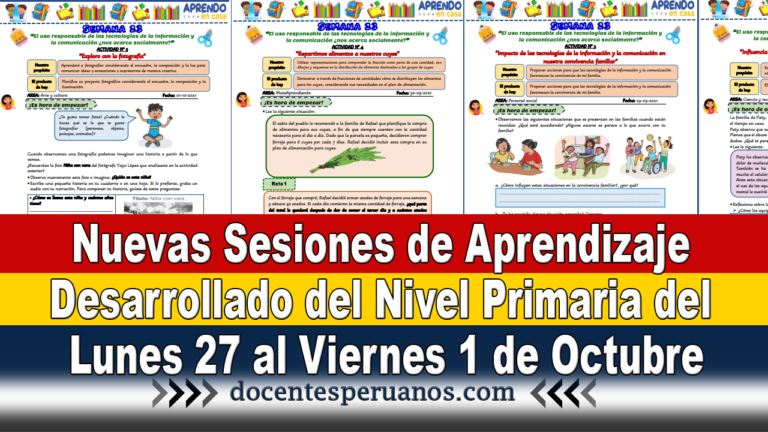 Nuevas Sesiones De Aprendizaje Desarrollado Del Nivel Primaria Del ...