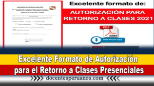 Excelente Formato de Autorización para el Retorno a Clases Presenciales