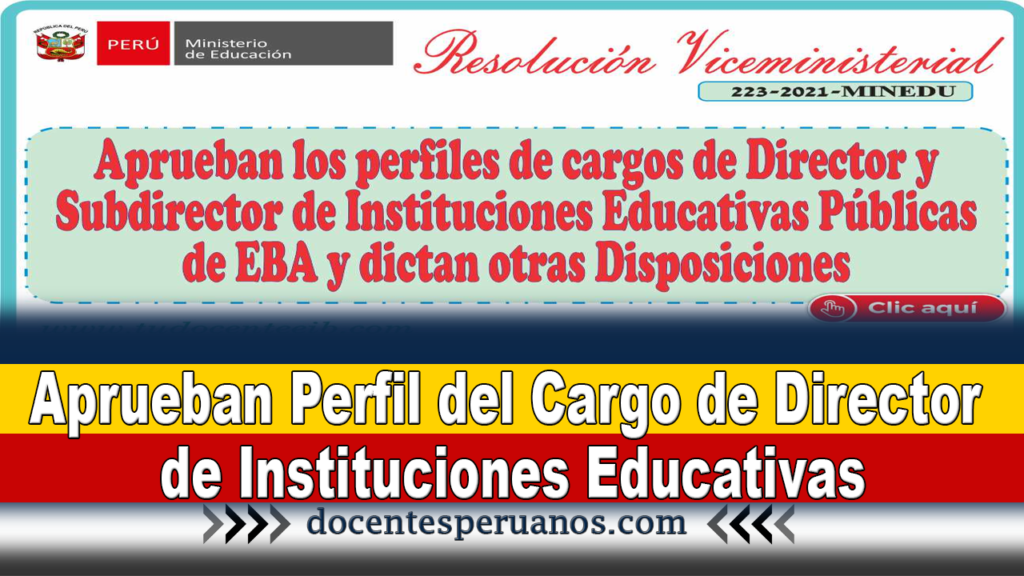 Aprueban Perfil del Cargo de Director de Instituciones Educativas