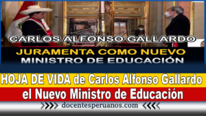 HOJA DE VIDA de Carlos Alfonso Gallardo el Nuevo Ministro de Educación