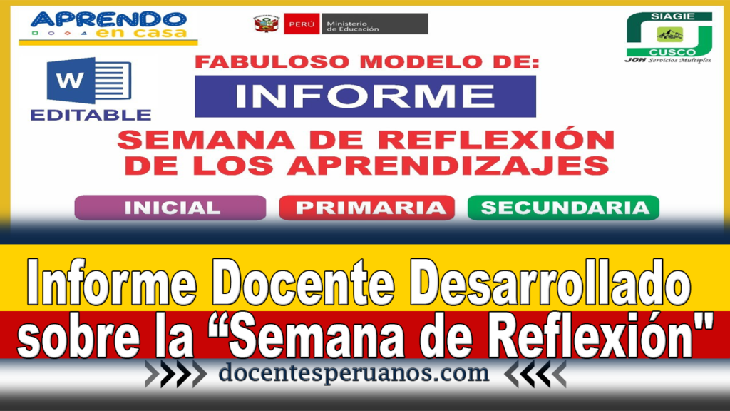 Informe Docente Desarrollado sobre la “Semana de Reflexión"