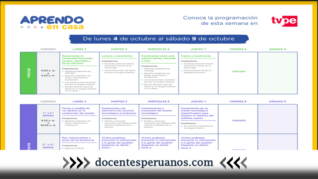 Semana 25| Toda la Programación por Tv y Radio Nacional del Lunes 4 al Jueves 7 de Octubre 2021