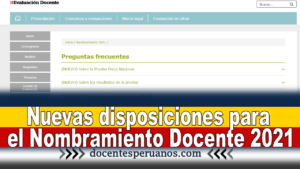 Nuevas disposiciones para el Nombramiento Docente 2021