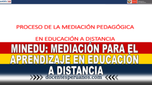 MINEDU: MEDIACIÓN PARA EL APRENDIZAJE EN EDUCACIÓN A DISTANCIA