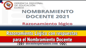 Razonamiento Lógico con respuestas para el Nombramiento Docente