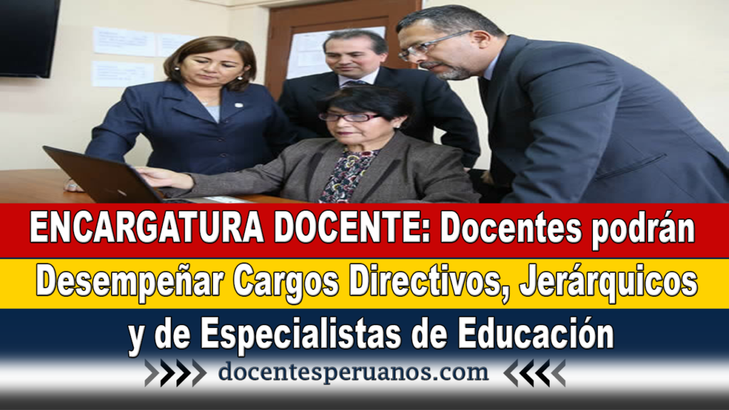 ENCARGATURA DOCENTE: Docentes podrán Desempeñar Cargos Directivos, Jerárquicos y de Especialistas de Educación