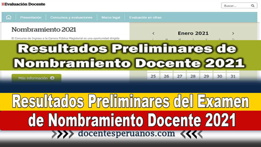 Resultados Preliminares del Examen de Nombramiento Docente 2021