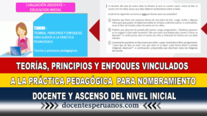 TEORÍAS, PRINCIPIOS Y ENFOQUES VINCULADOS A LA PRÁCTICA PEDAGÓGICA PARA NOMBRAMIENTO DOCENTE Y ASCENSO DEL NIVEL INICIAL