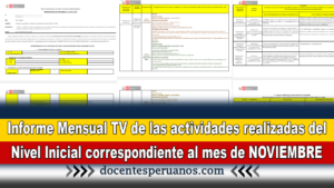 Informe Mensual TV de las actividades realizadas del Nivel Inicial correspondiente al mes de NOVIEMBRE