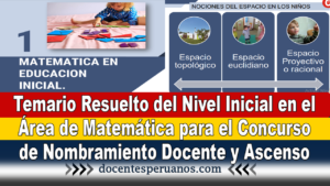 Temario Resuelto del Nivel Inicial en el Área de Matemática para el Concurso de Nombramiento Docente y Ascenso