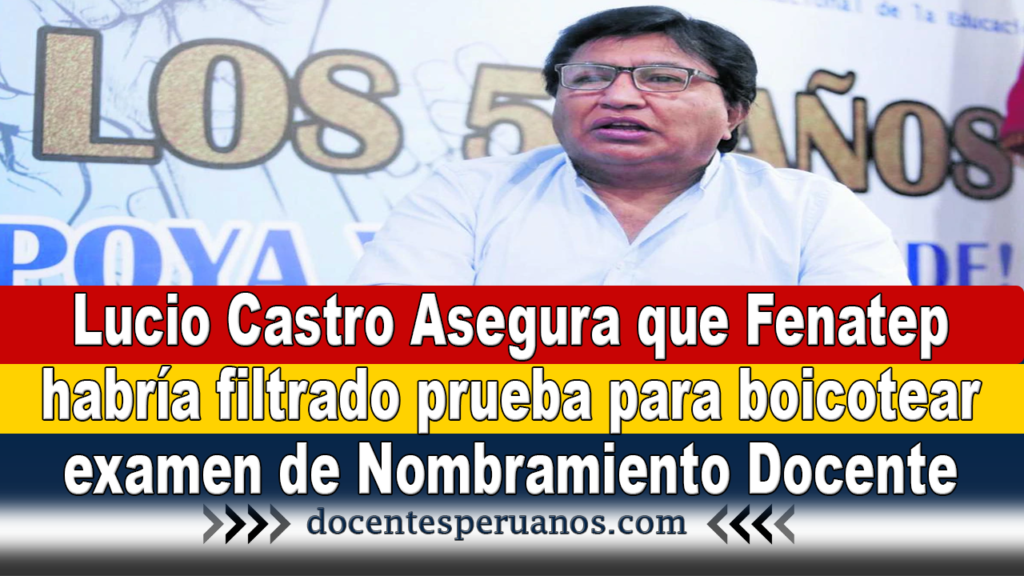 Lucio Castro Asegura que Fenatep habría filtrado prueba para boicotear examen de Nombramiento Docente