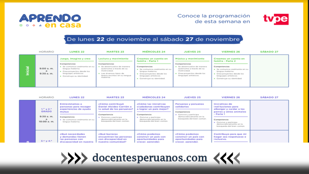 Semana 32| Toda la Programación por Tv y Radio Nacional del Lunes 22 al Viernes 26 de Noviembre 2021