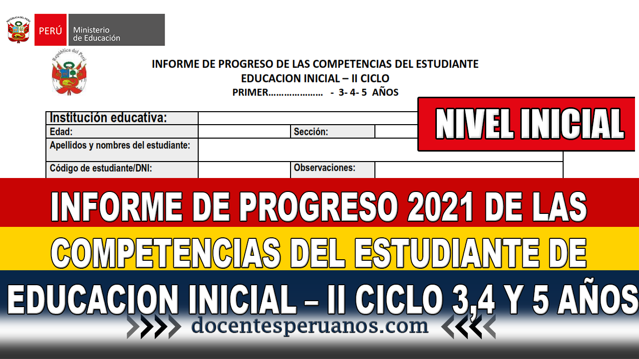 INFORME DE PROGRESO 2021 DE LAS COMPETENCIAS DEL ESTUDIANTE DE ...