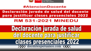 Declaración jurada de salud del docente para justificar clases presenciales 2022