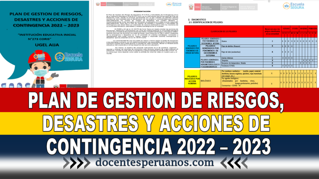 Plan De Gestion De Riesgos Desastres Y Acciones De Contingencia 2022
