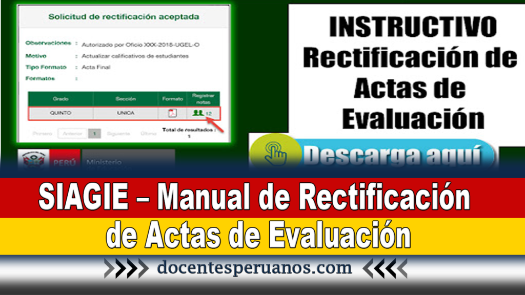 SIAGIE – Manual de Rectificación de Actas de Evaluación