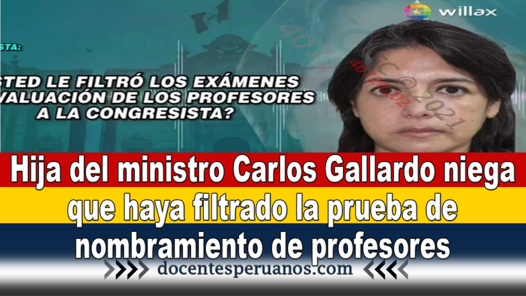 Hija del ministro Carlos Gallardo niega que haya filtrado la prueba de nombramiento de profesores