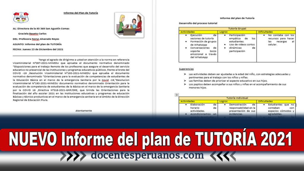 NUEVO Informe del plan de TUTORÍA 2021