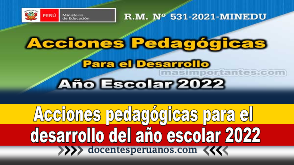 Acciones pedagógicas para el desarrollo del año escolar 2022