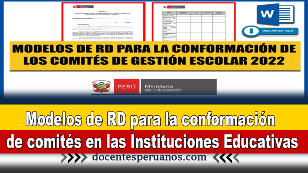 Modelos de RD para la conformación de comités en las Instituciones Educativas