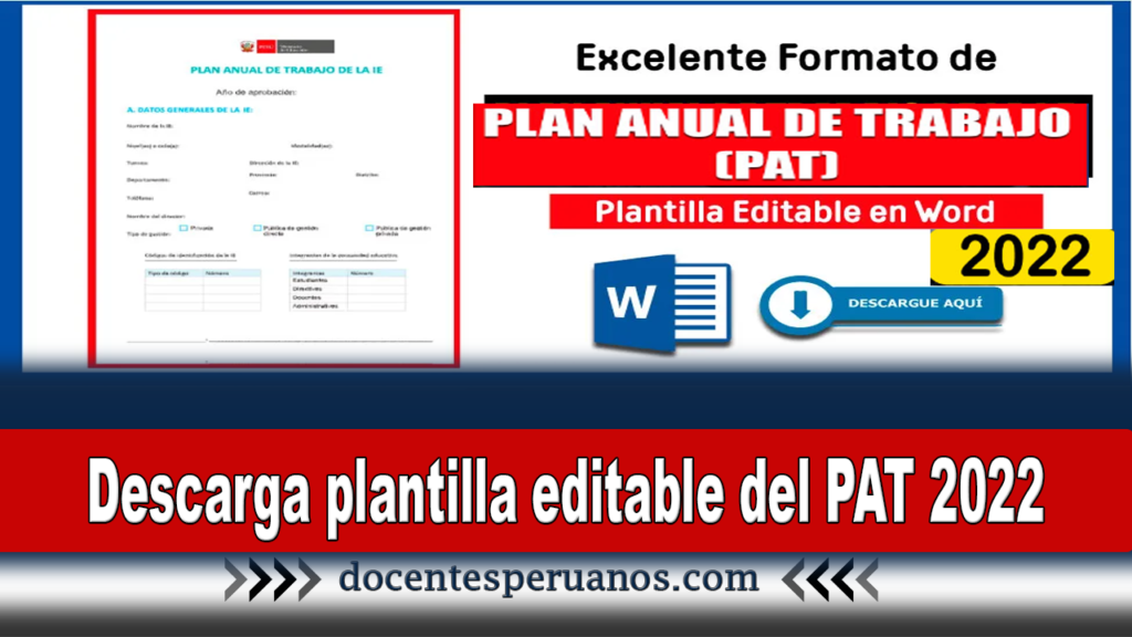 Descarga plantilla editable del PAT 2022