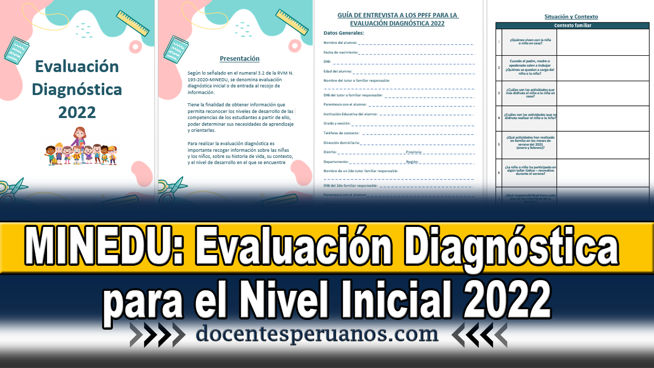 Minedu Evaluación Diagnóstica 2022 Para El Nivel Inicial