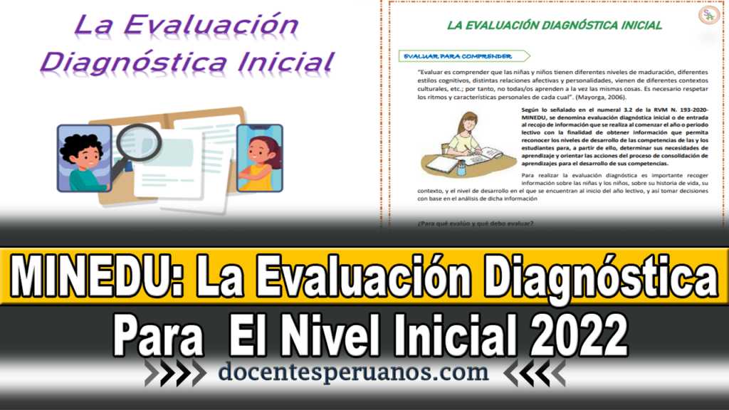 Minedu La Evaluación Diagnóstica Para El Nivel Inicial 2022