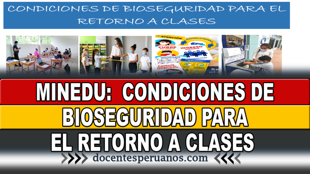 MINEDU: CONDICIONES DE BIOSEGURIDAD PARA EL RETORNO A CLASES