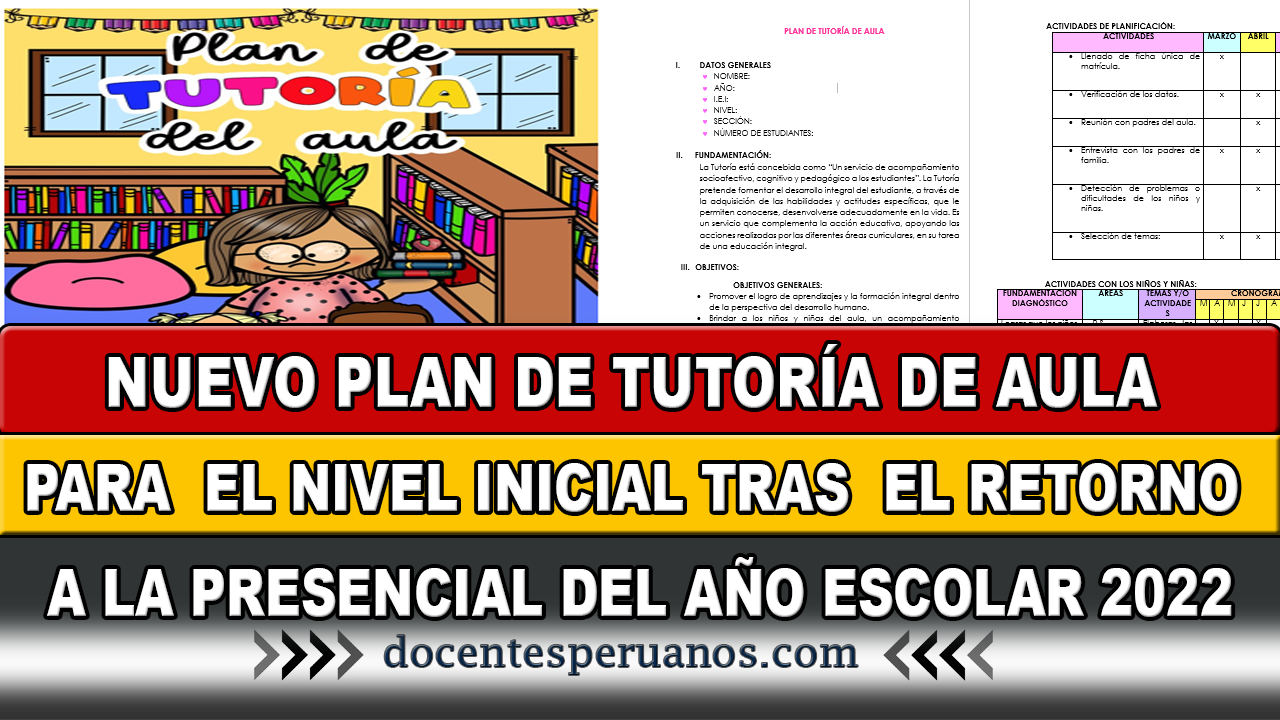 Nuevo Plan De Tutor A De Aula Para El Nivel Inicial Tras El Retorno A La Presencial Del A O