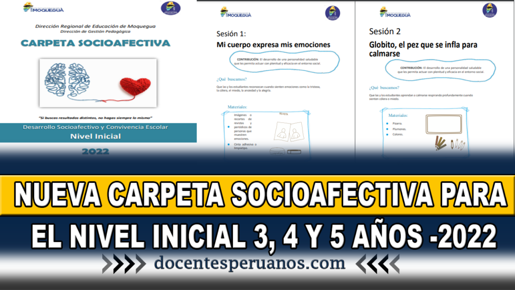 NUEVA CARPETA SOCIOAFECTIVA PARA EL NIVEL INICIAL 3, 4 Y 5 AÑOS -2022