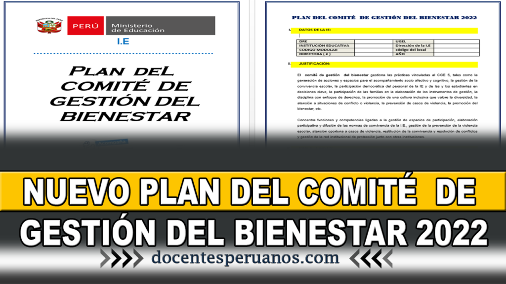 NUEVO PLAN DEL COMITÉ  DE GESTIÓN DEL BIENESTAR 2022