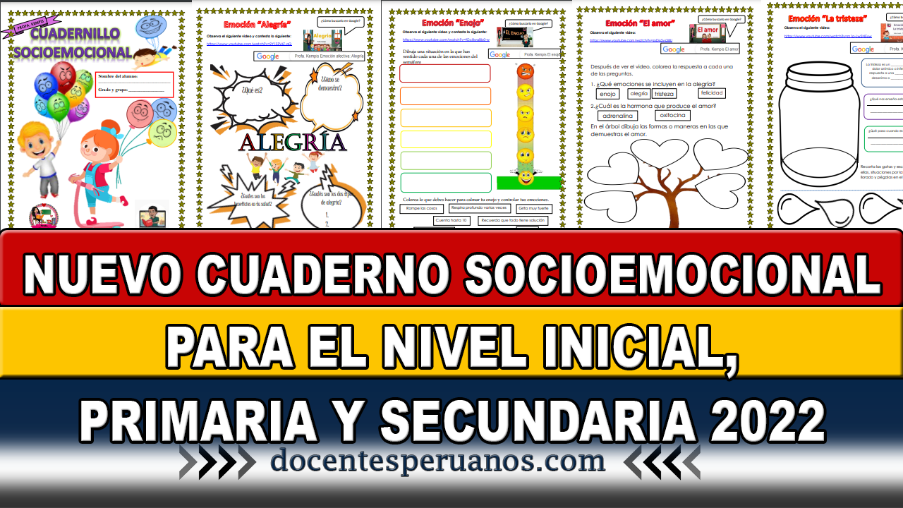 NUEVO CUADERNO SOCIOEMOCIONAL PARA EL NIVEL INICIAL, PRIMARIA Y ...