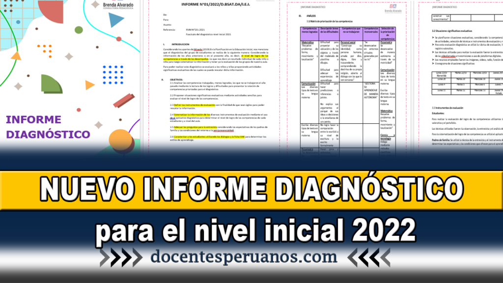 NUEVO INFORME DIAGNÓSTICO para el nivel inicial 2022