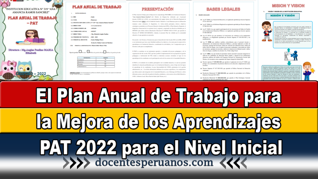 El Plan Anual de Trabajo para la Mejora de los Aprendizajes PAT 2022 para el Nivel Inicial